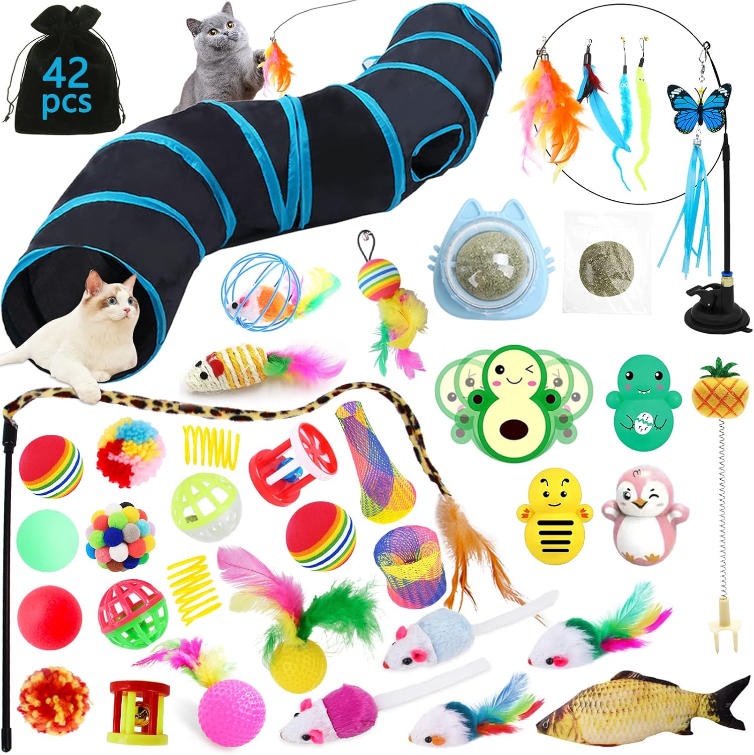 Pack de 42 juguetes variados para gatos